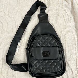 Classic Black Quilted Sling Bag unisex